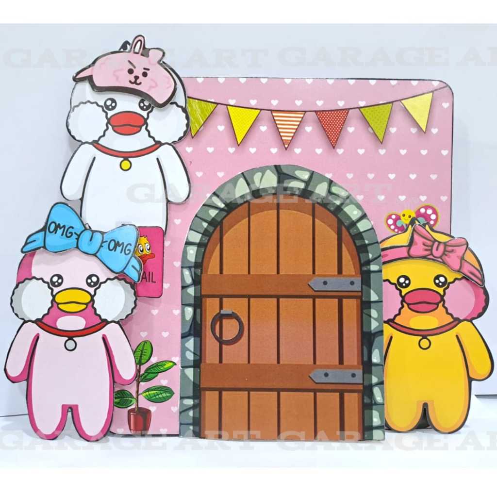bebek viral paper dolls house bebek pink mainan edukatif anak bisa bongkar pasang boneka kertas