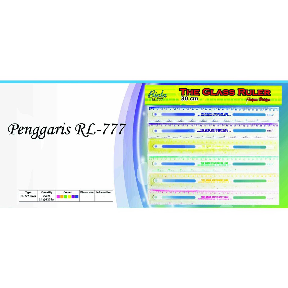 

Super Meriah SOS Penggaris BIOLA 3 cm RL777 Penggaris Plastik Ruler 12 pcs