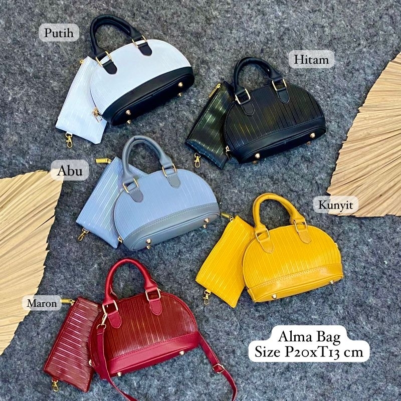 TAS SELEMPANG TENTENG WANITA TERBARU ALMA MINI BAG FREE POUCH/ TAS KONDANGAN TAS SELEMPANG SALWA SEL
