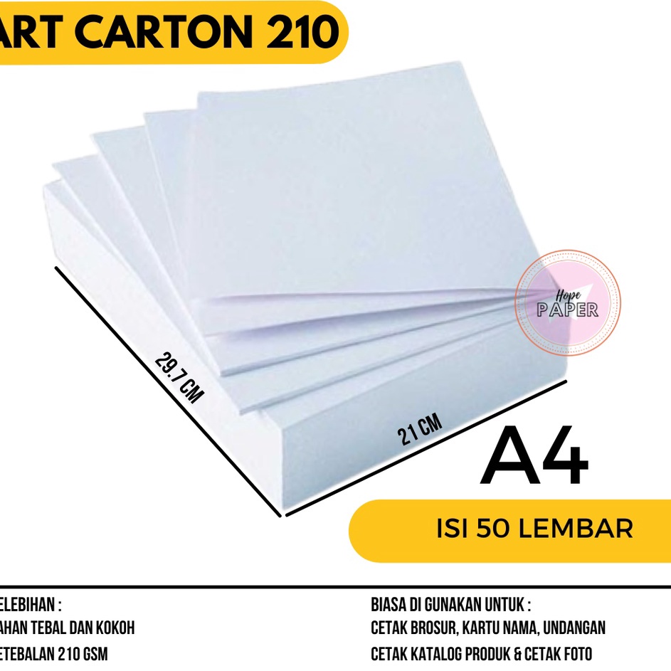 

Kejar Murah Kertas Art Carton A4 21 gsm isi 5 lembar Kertas Art Carton A4