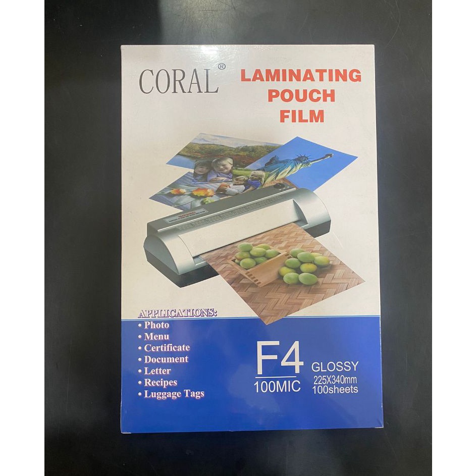

Super Promo CORAL LAMINATING F4 GLOSY 1 MICRON UKURAN 225X34mm 1 SHETS
