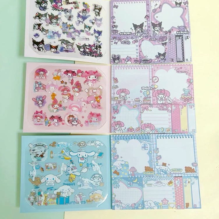

Grosir Promo kawaii sanrio sticky note set sticker memo book tempelan kertas memo