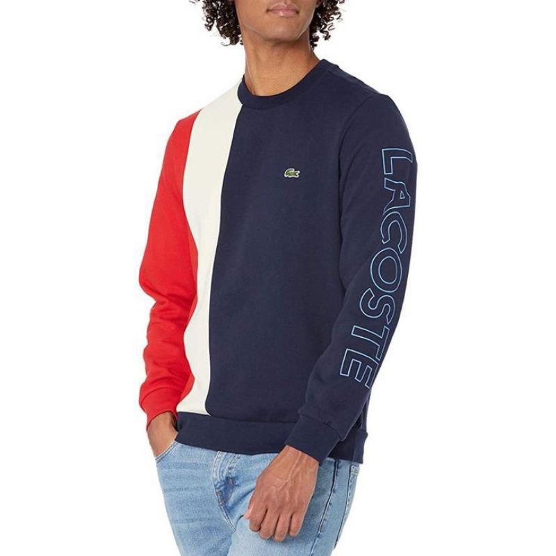 CREWNECK LACOSTE BLOCK STRIPE