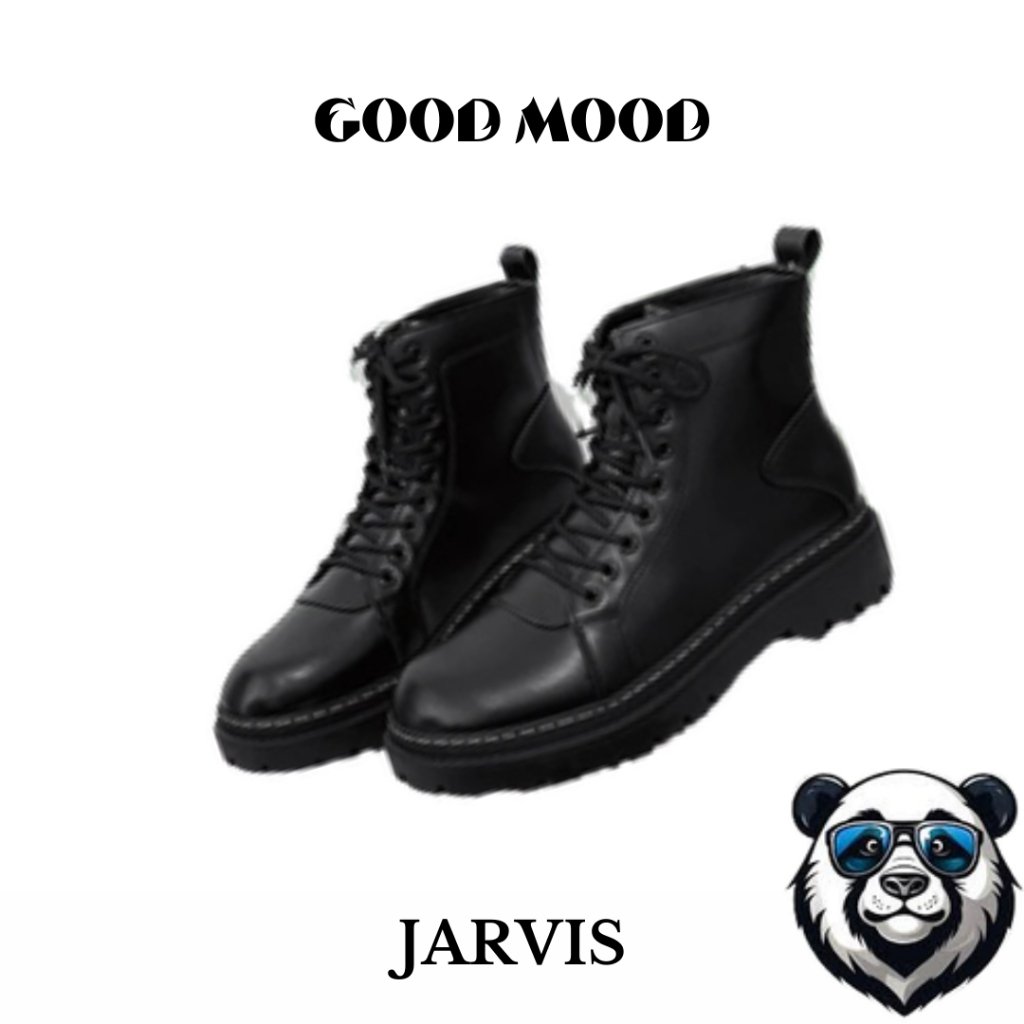 GDMD - Sepatu Boots Pria Sepatu Formal Hitam Dress Boots Pria Original Handmade - JARVIS Black