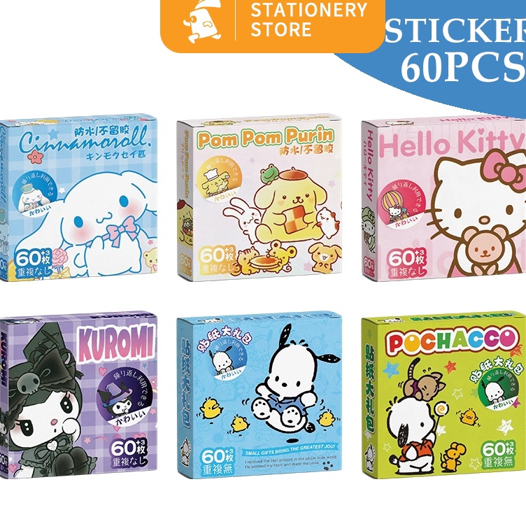 

Model Terkeren SANRIO HELLO KITTY POCHAKKO CINNAMOROL POMPOM PURIN KUROMI Aesthetic Sticker Kisscut Box isi 6 PcsRabbit Stationery