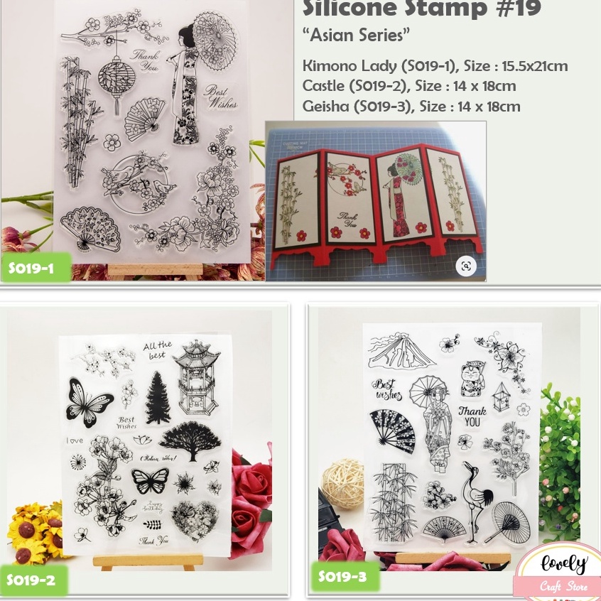 

Produk Berkualitas LovelyCraftStore S 19 Transparent Silicone rubber Clear Stamp Stempel Silikon Transparan Asian Japan Kimono Sakura untuk journal cards art craft scrapbook Bujo art deco