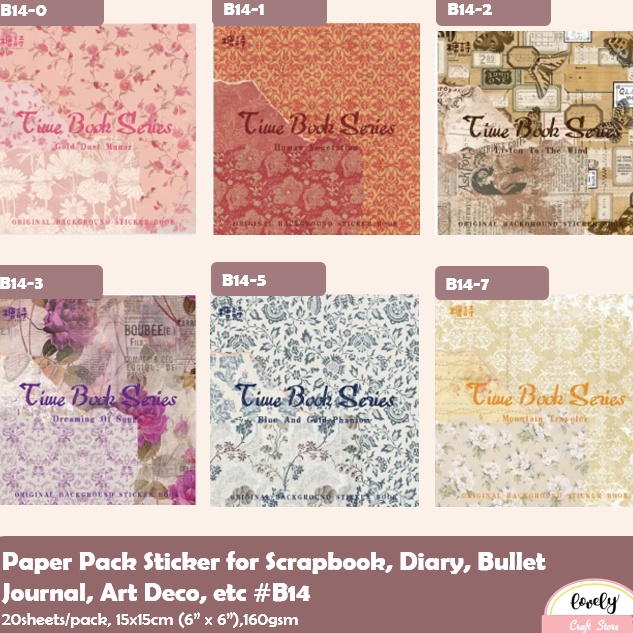 

Super Ekonomis LovelyCraftStore B14 2pcspack Paper Pack import 2designs x 1 15x15cm 6 inch Scrapbook paper Paper pack cardstock fancy paper kertas origami Art paper