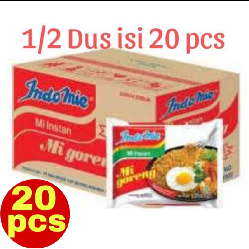 

Mie instan Indomie Goreng 70 gr 1/2 Dus isi 20 Pcs