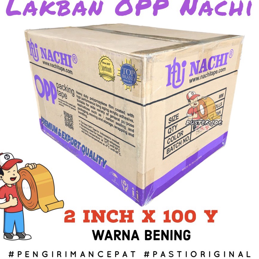 

KODE P6G2 PER 1 DUS Lakban Nachi OPP Bening Coklat 2 inch 48mm 1 Yard