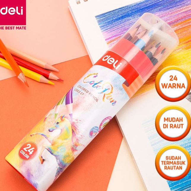 

Sekarang Keren Pensil Warna DELI 24 Warna Bonus Serutan EC327