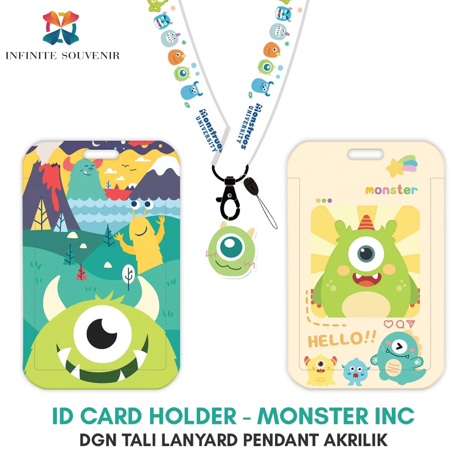 

Top Rating N3 MONSTER INC Name Tag Card Holder Motif Karakter MONSTER INC MIKE WAZOWSKI JAMES SULLIVAN dengan Tali Lanyard Pendant Akrilik ID Card Holder Tali Gantungan Acrylic Monster Lucu Nametag Tempat Kartu Flazz Emoney