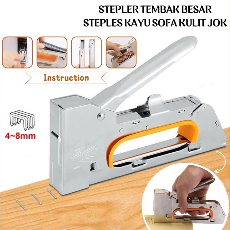 

Promo Terbatas Staples Tembak Gun Tacker Powerful Stapler Silver