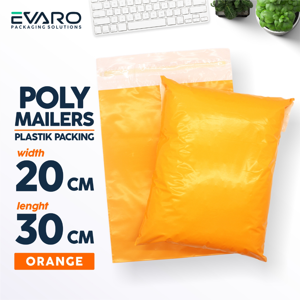 

EVARO - Plastik Polymailer 20x30cm Orange Plastik Packing Polimer Tebal Berkualitas