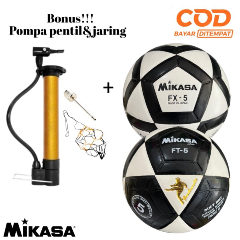 BOLA SEPAK MIKASA SUNRISE FX-5&FT-5 100% ORIGINAL/GRATIS POMPA PENTIL&JARING