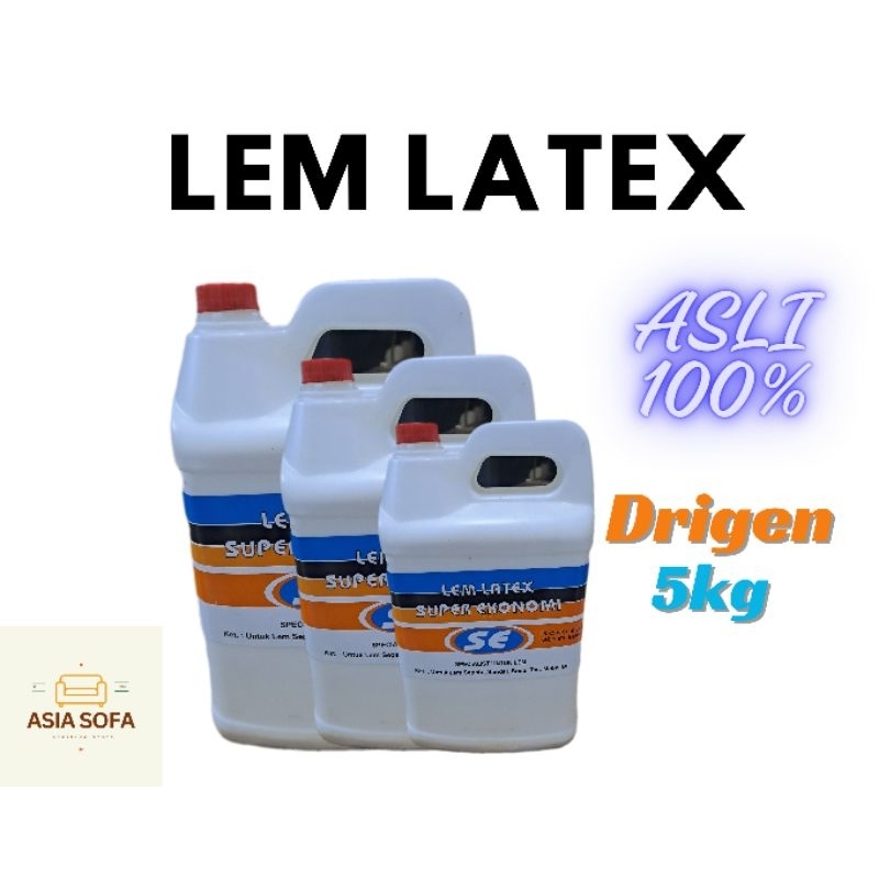 LEM LATEX : Lem latex cair serba guna 5liter lem busa karet