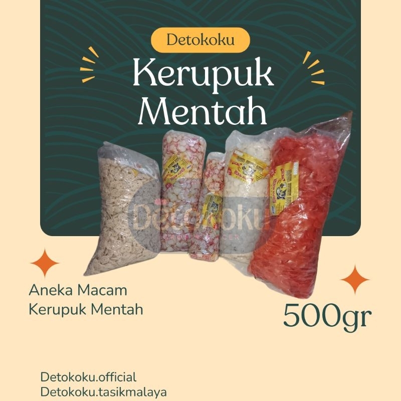 

Aneka Kerupuk Mentah - 500gr /Krupuk Seblak/Kerupuk Mawar Rafael/Tersanjung Oren Bawang