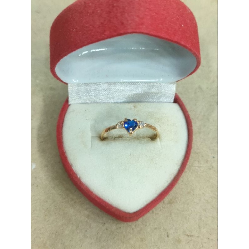 cincin love mata biru putih 1/2 gram emas muda