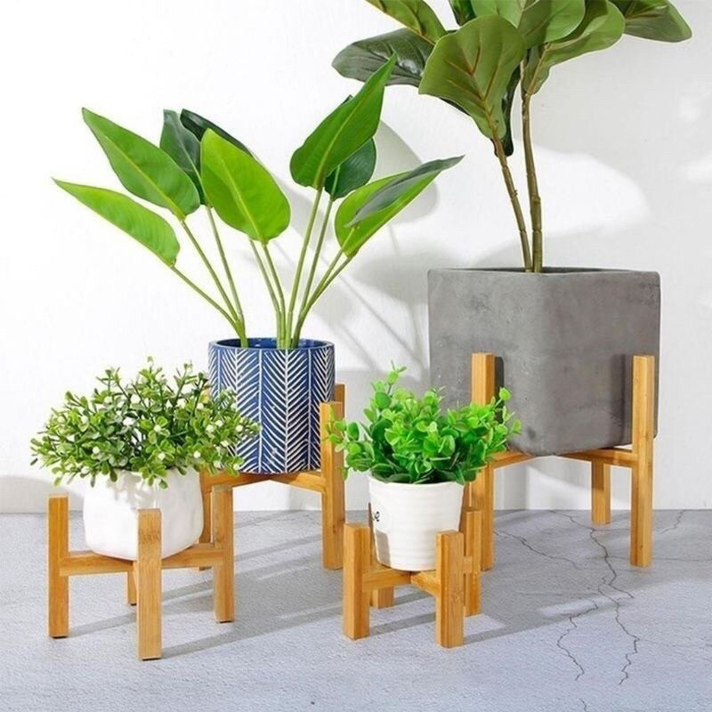 Standing Pot Bunga Kayu Aesthetik Tempat Bunga Tempat Taman Pot Berdiri Rak Tanaman Hias Dudukan Pot
