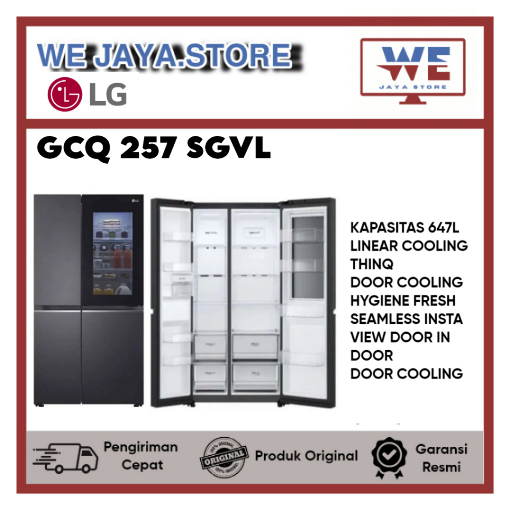 KULKAS LG SIDE BY SIDE GCQ257SGVL