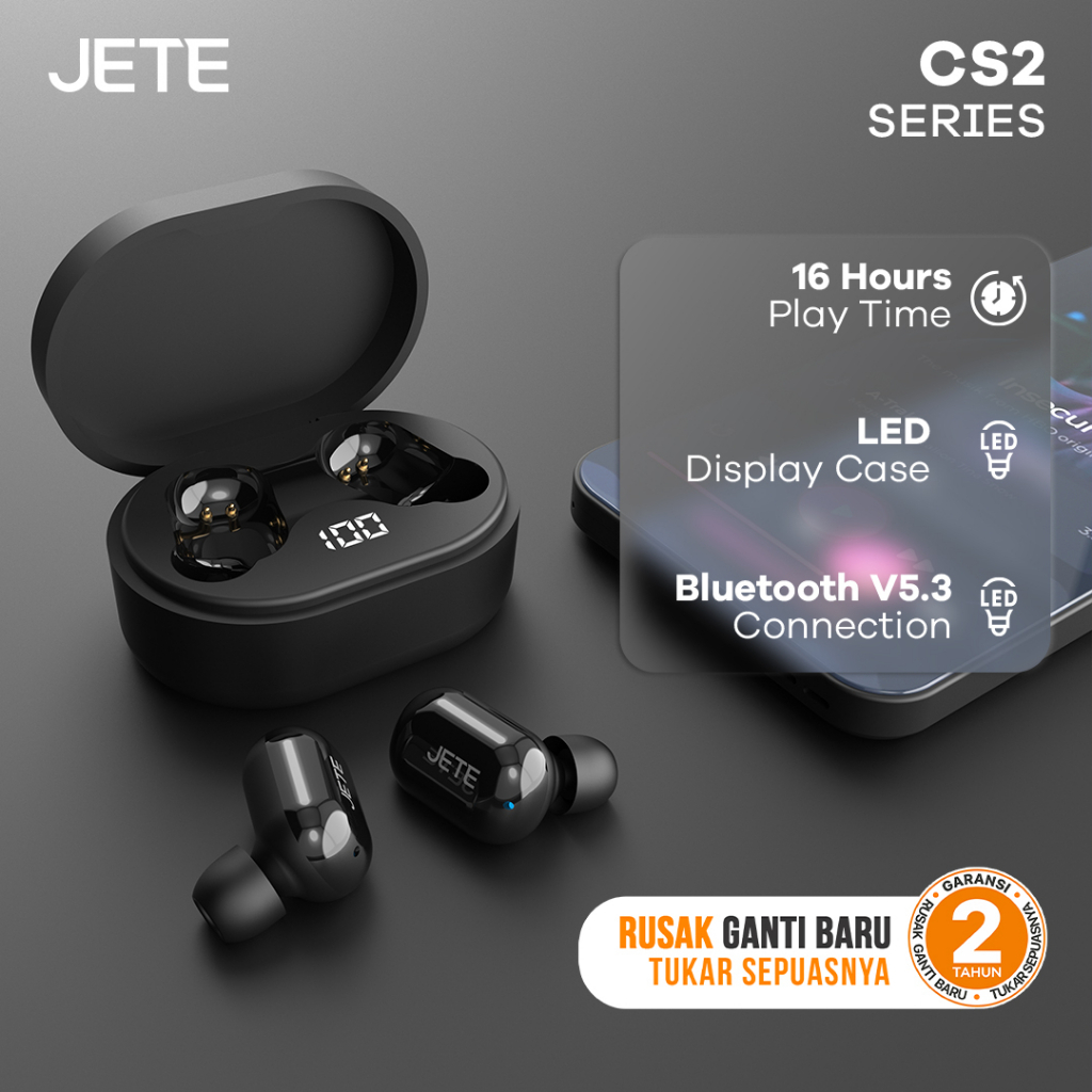 TWS JETE CS2 Earbuds Headset Bluetooth