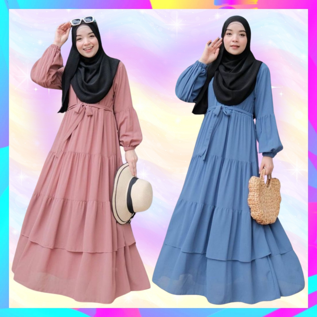 Gamis Ceruty Babydoll Premium Terbaru Dres Wanita Busui Friendly