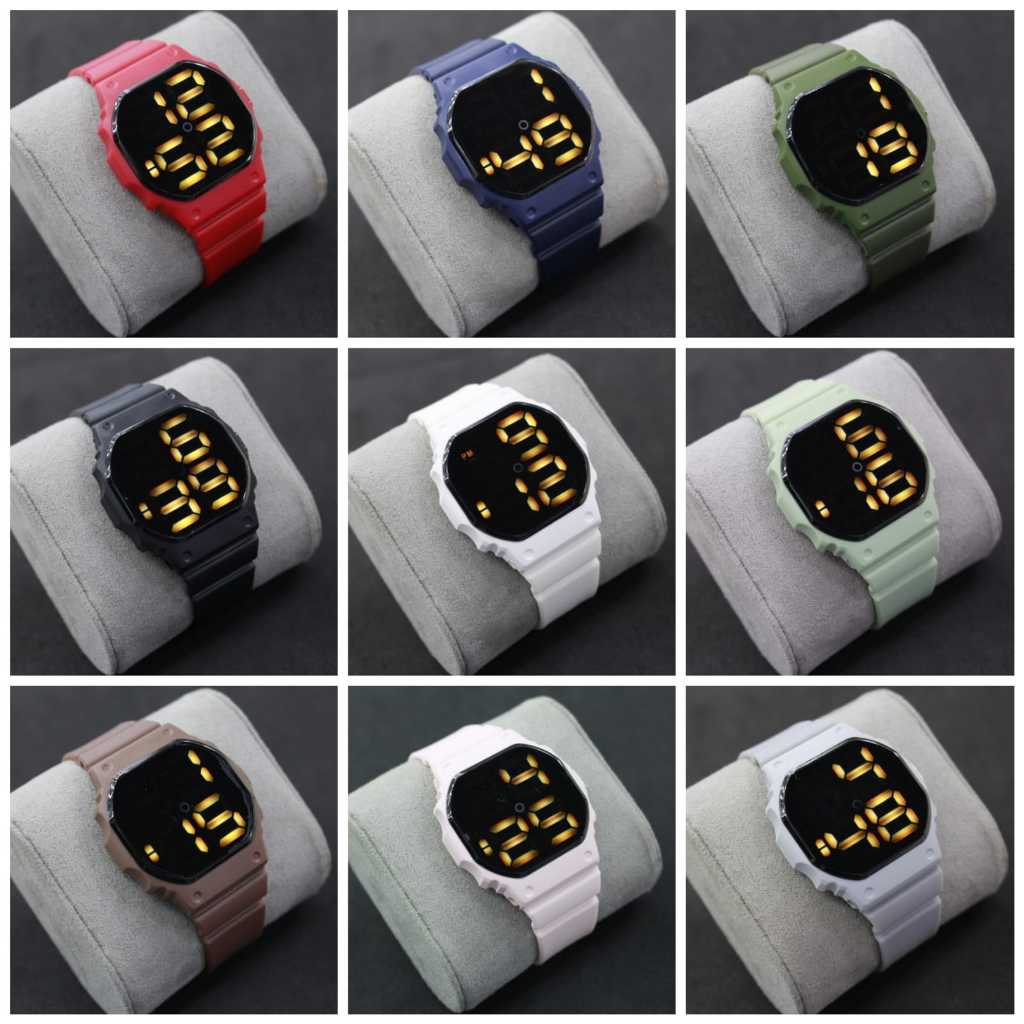 Jam Tangan LED Watch Kotak Cewek Cowok