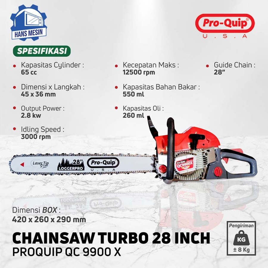 Gergaji Mesin ProQuip QC 9900x Chainsaw Senso