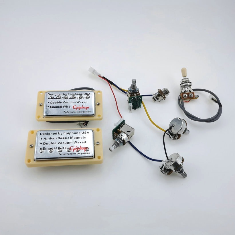 1 Set Epiphone Les Paul Standard SG Gitar Listrik Alnico Bar Humbucker Pickup Chrome dengan Pro Wiri