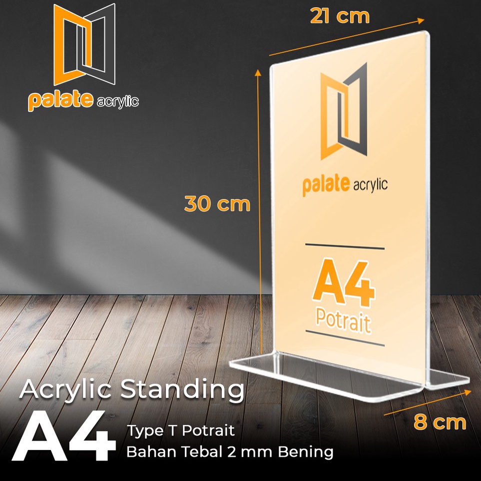 

KODE N52Z ACRYLIC TENT HOLDER AKRILIK BROSUR A4 T PORTRAIT 2MM