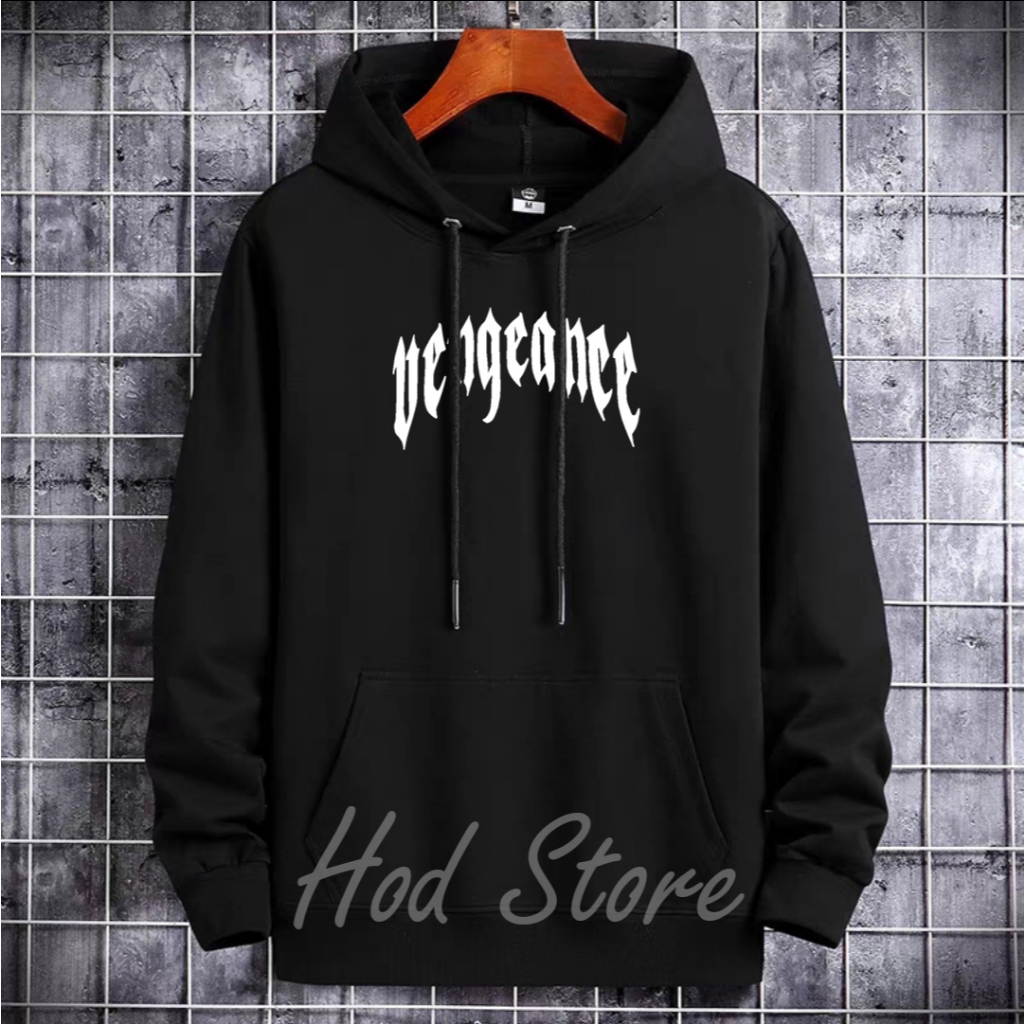 Sweater Hoodie Distro Casual Pria Wanita Casual Bahan Fleece Sablon Vengeance