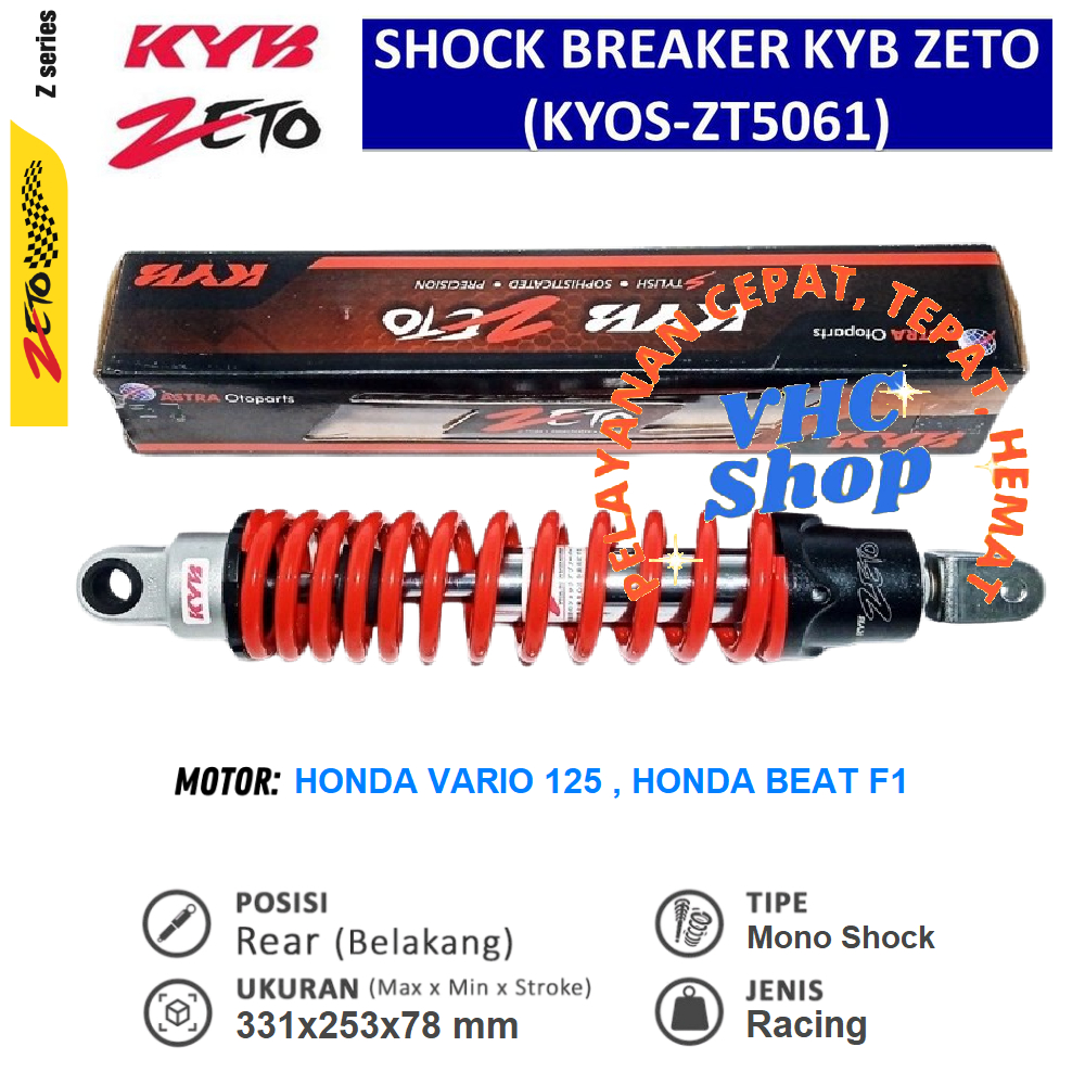 SHOCK ABSORBER / BREAKER merk KAYABA type ZETO KYOS ZT 5061 Vario 125 Beat FI