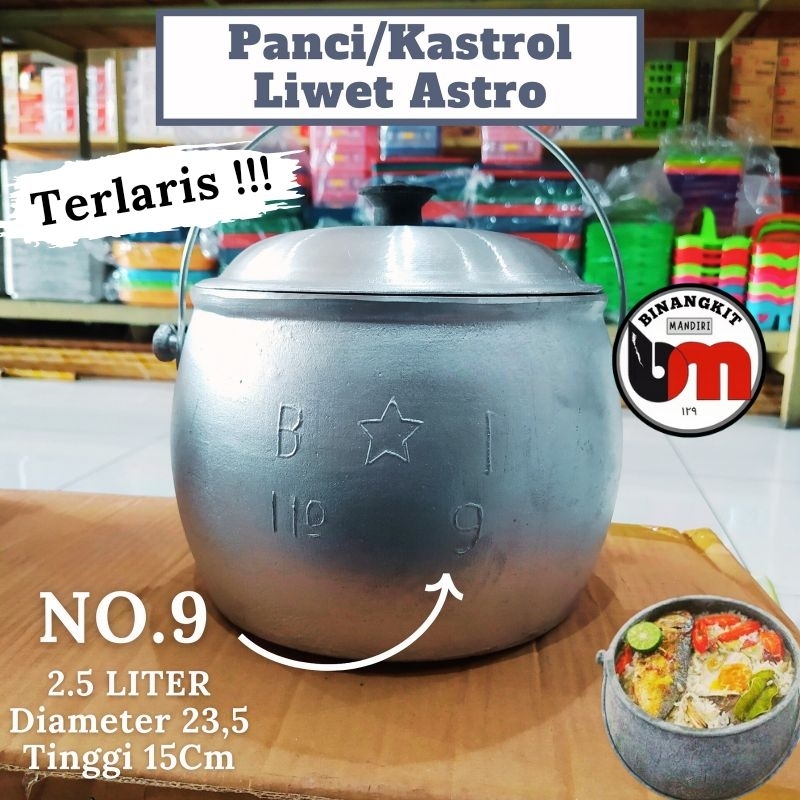 Panci Kastrol Nasi Liwet ASTRO Spesial Bintang Satu | Kastrol Liwet Tradisional Aluminium Tebal