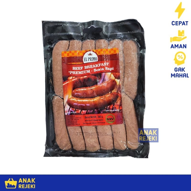 

El Primo Beef Breakfast Sausage Sosis Sapi Premium 360gr Elprimo 12pcs