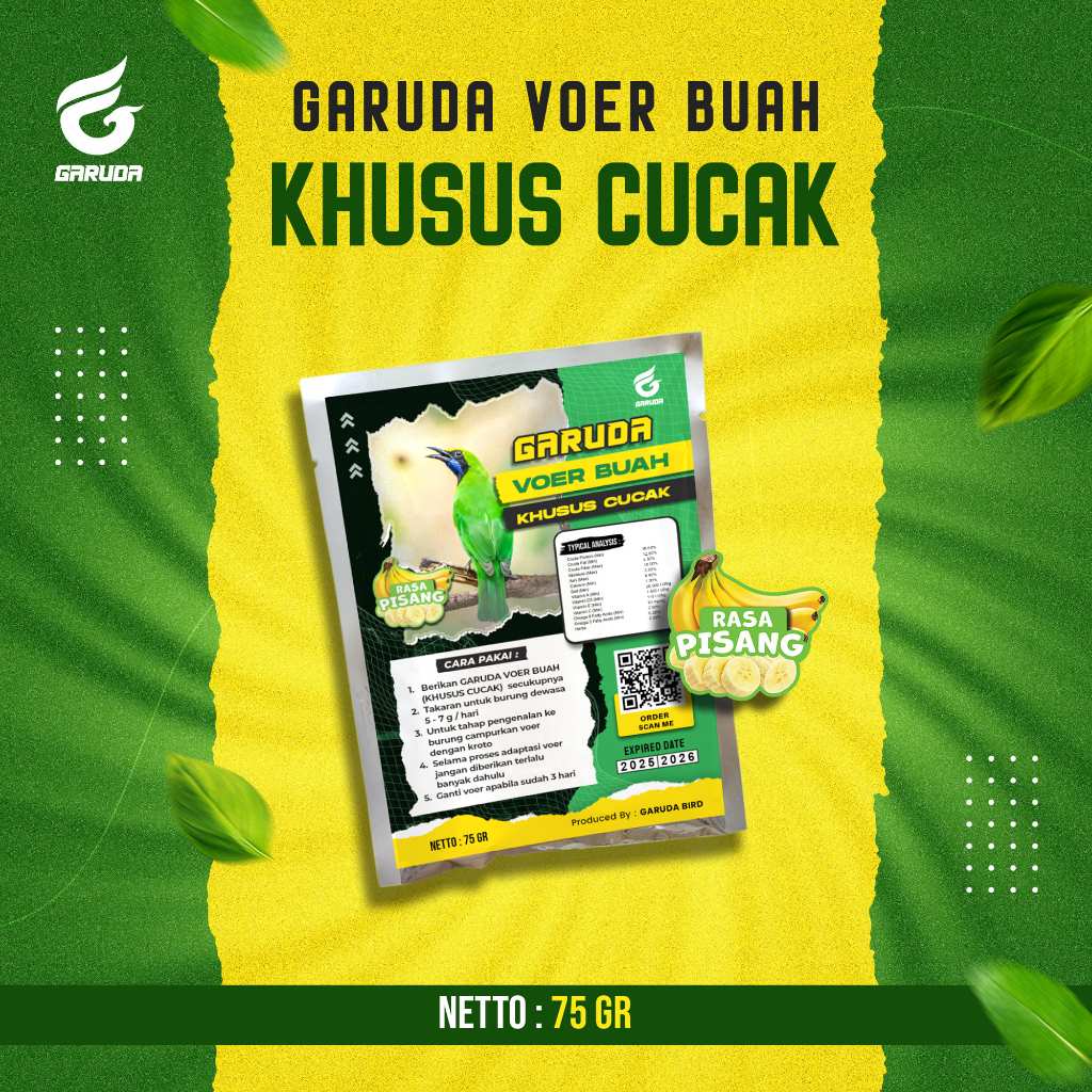 VOER KHUSUS BURUNG PEMAKAN BUAH | CUCAK | VOER HARIAN | VOER NUTRISI KOMPLIT  | GARUDA VOER KHUSUS C