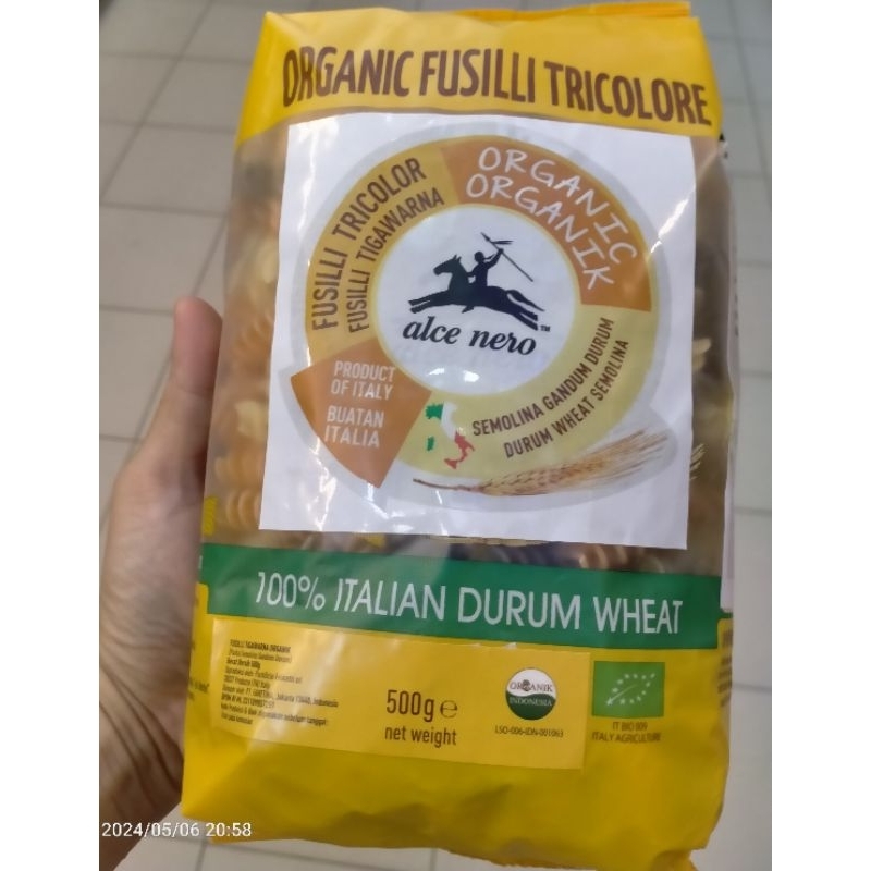 

ALCE NERO ORGANIC FUSILLI TRICOLOR 500G