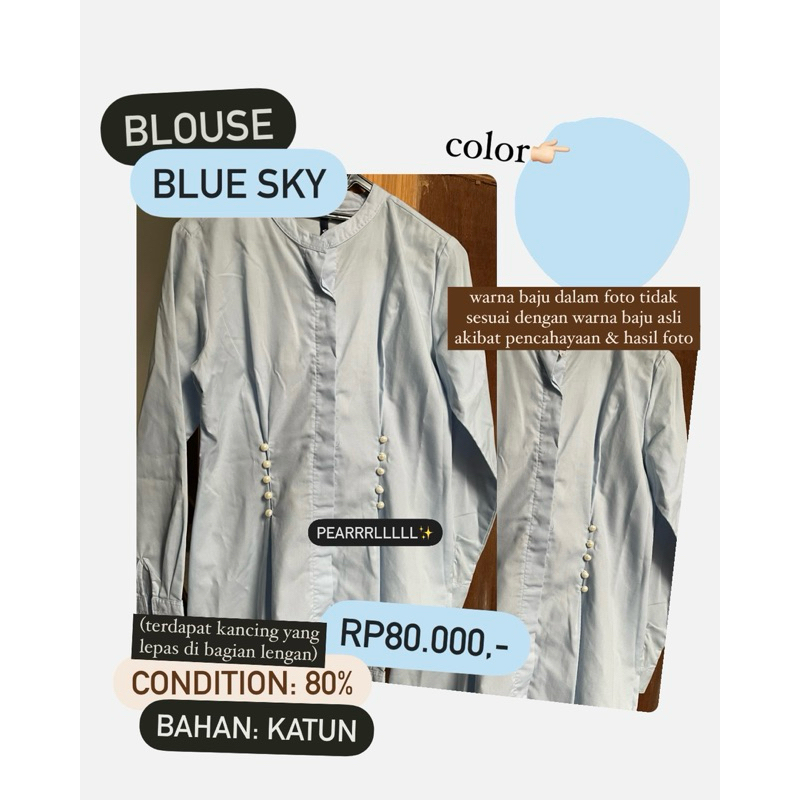 Blouse Biru Muda