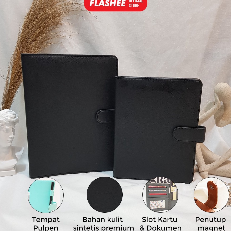 

KODE E36G Flashee Binder Polos Hitam A5 2 Ring B5 26 Ring Agenda Polos Binder Polos A5 B5 Organizer Eksklusif