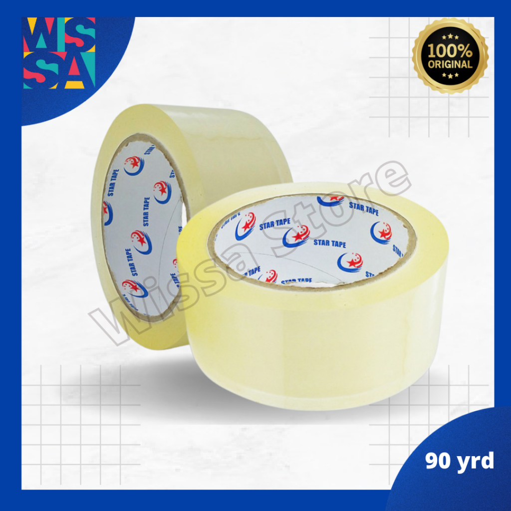 

Lakban Bening Solasi Star Tape 45mm x 90 yard 45 micron per Pcs Murah