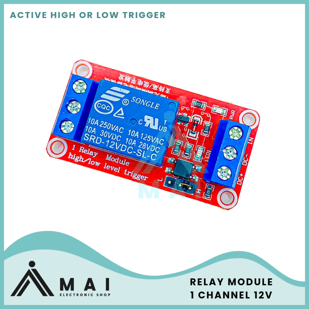 Relay Modul 1 Channel 12V Aktif High or Low Trigger
