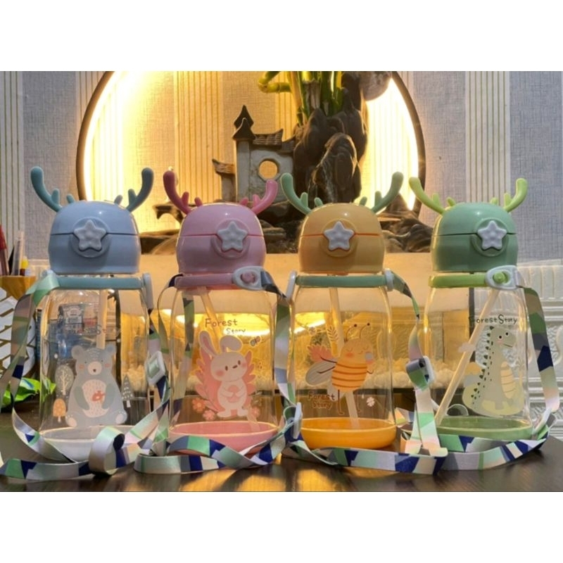 Botol minum anak lucu tanduk rusa / botol minum viral banyak model