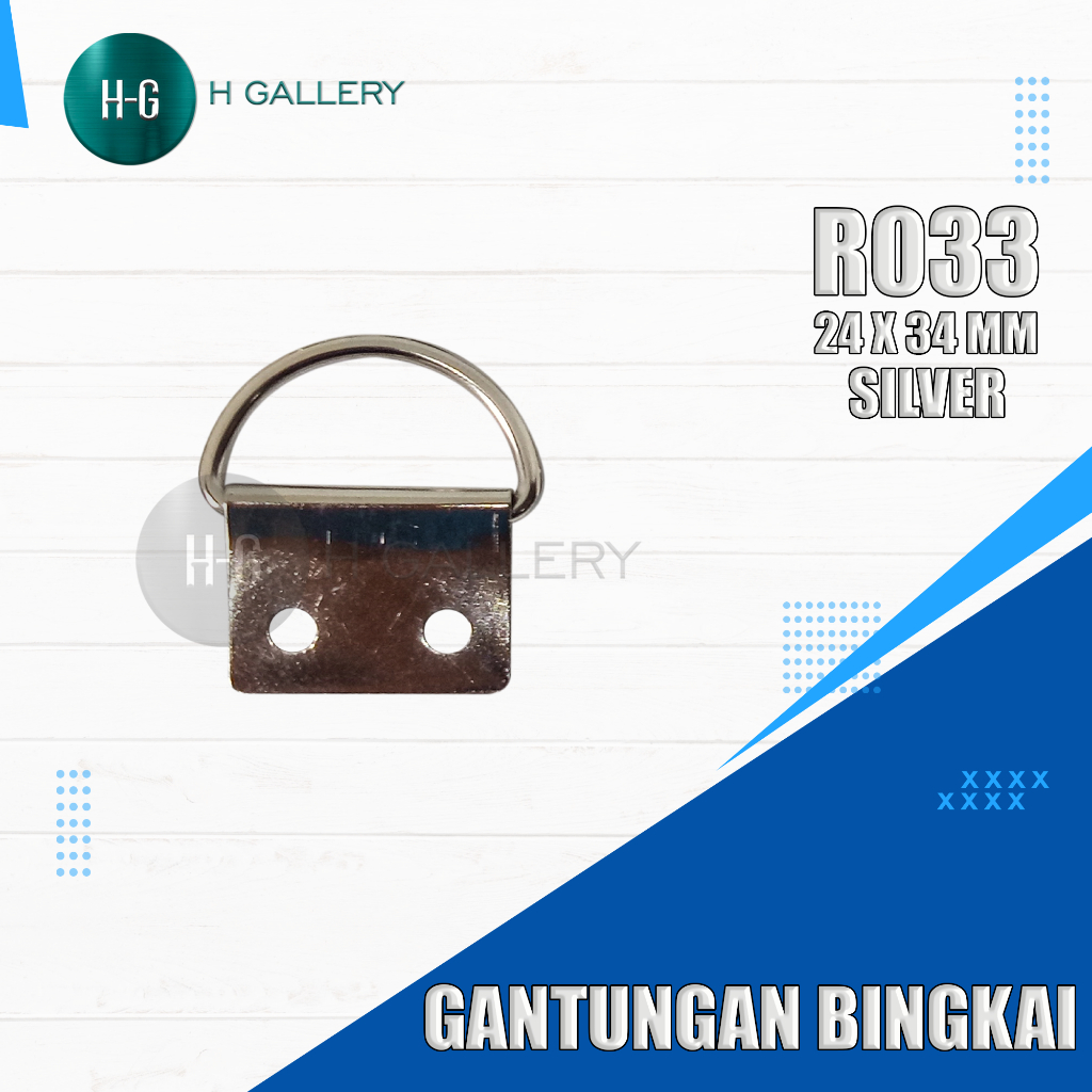 [144 PCS] R033 GANTUNGAN KOTAK D BINGKAI/FRAME 2 LUBANG - 24X34 SILVER *S