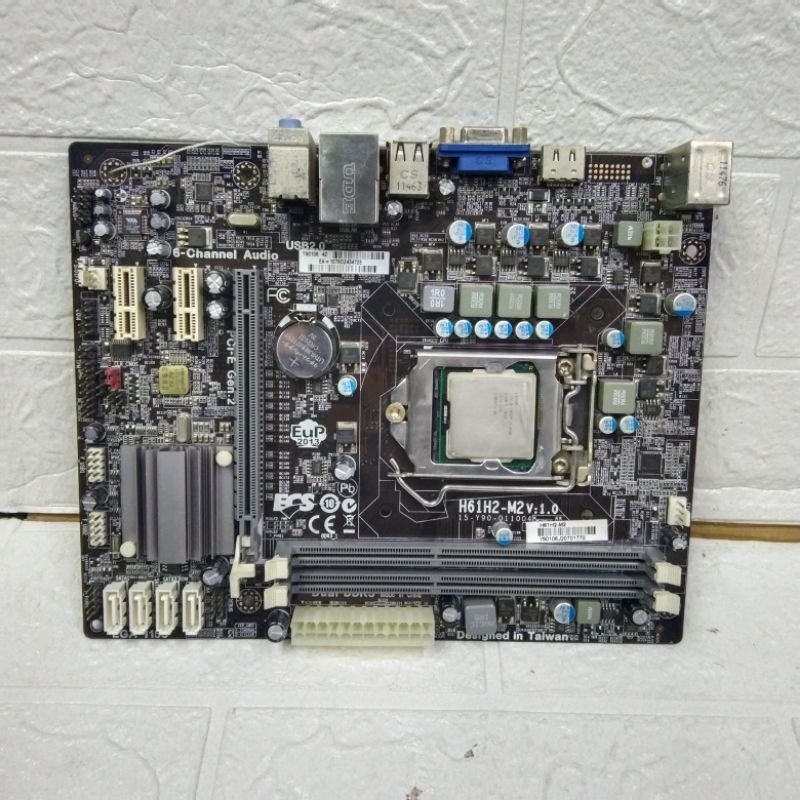 mobo ECS H61H2 - M2 DDR3 soket 1155 + prosesor core i5 2400
