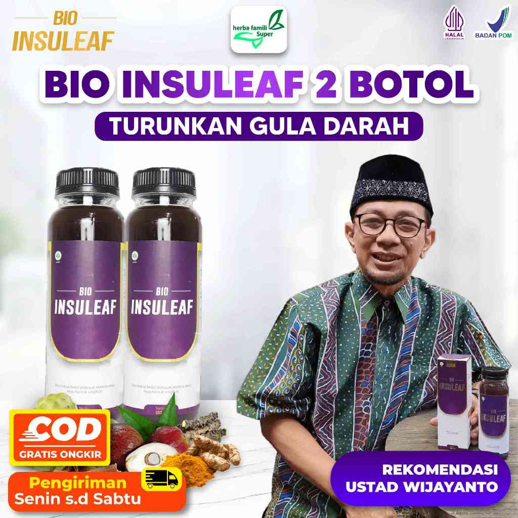 

BIO INSULEAF 2 BOTOL ATASI DIABETES KENCING MANIS 100% ORIGINAL HALAL TURUNKAN GULA DARAH