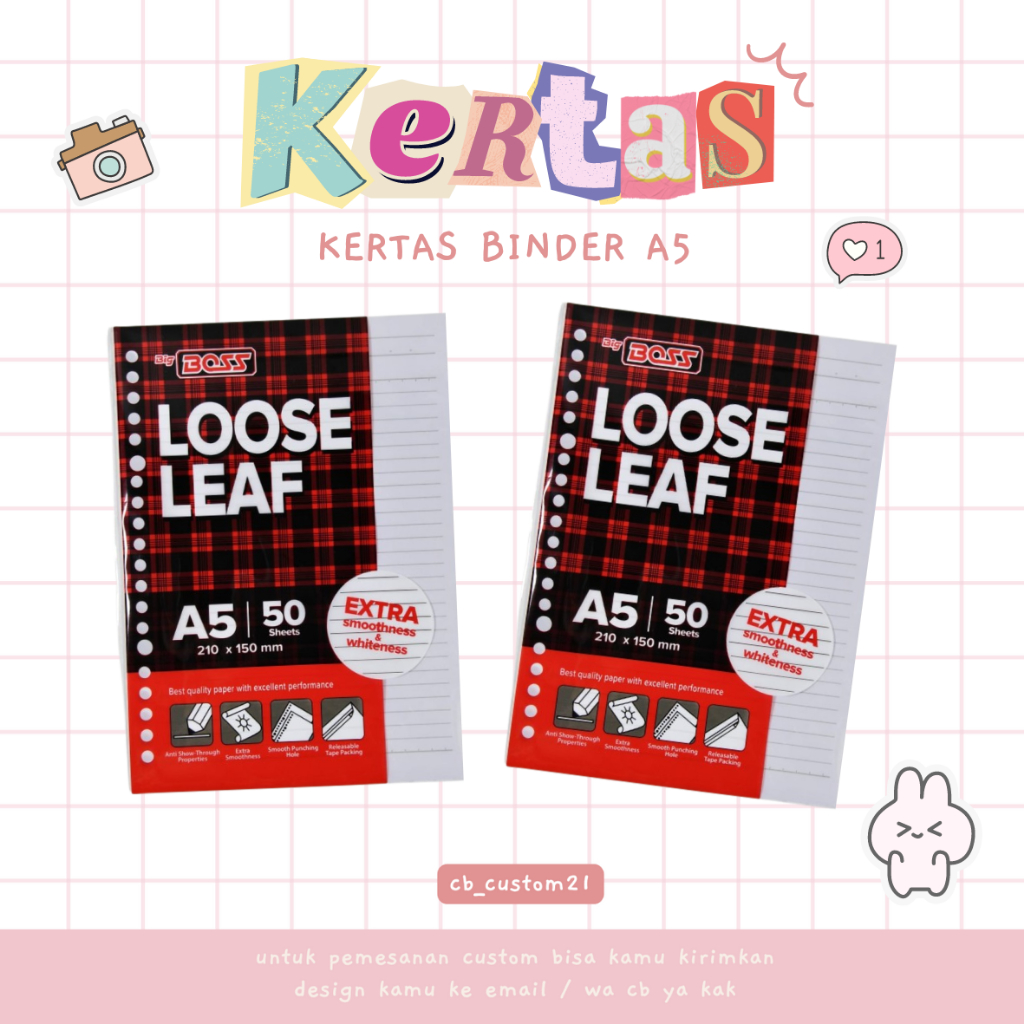 

Loose Leaf / Kertas Binder 20 ring