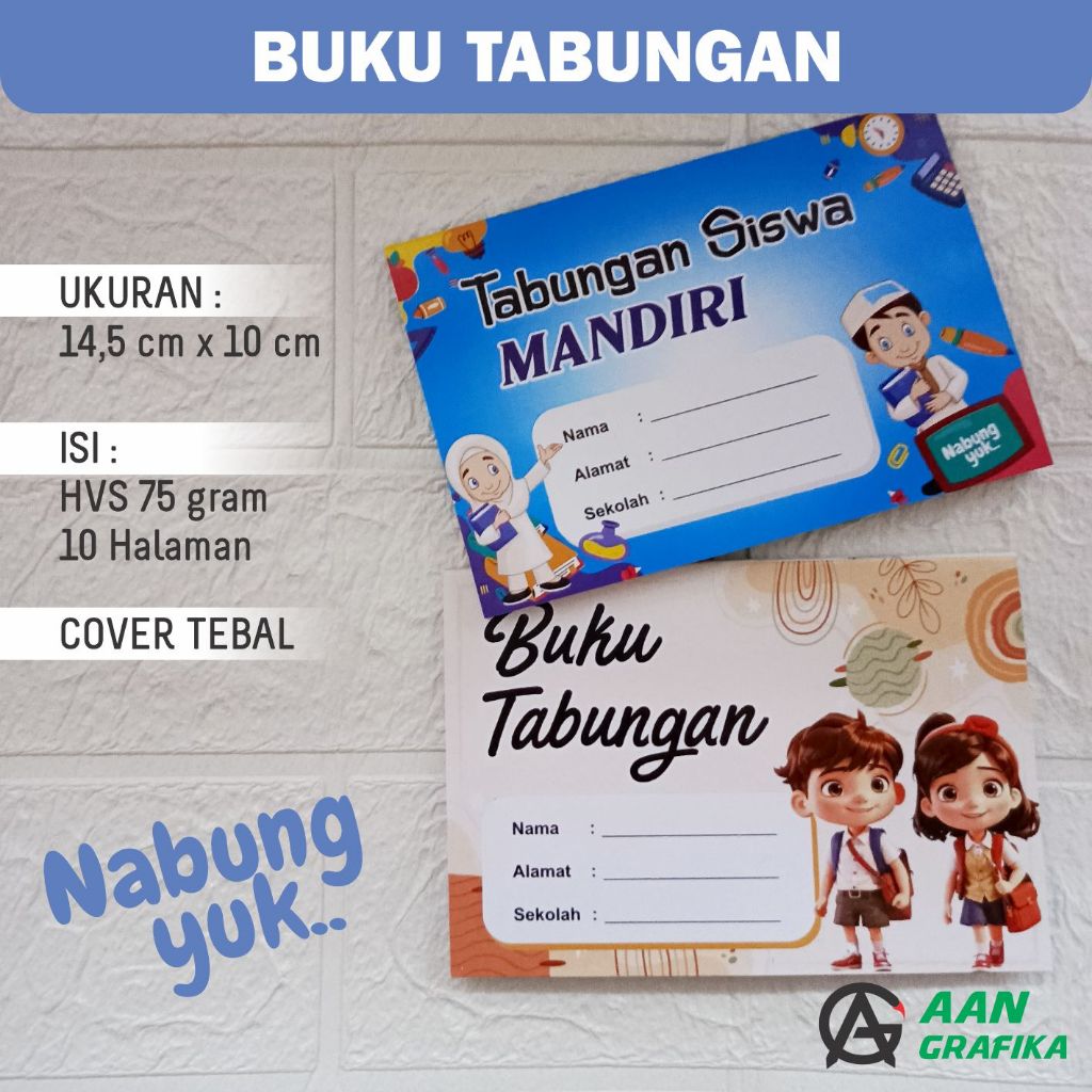 

Buku Tabungan Sekolah / Tabungan Anak dan Lucu