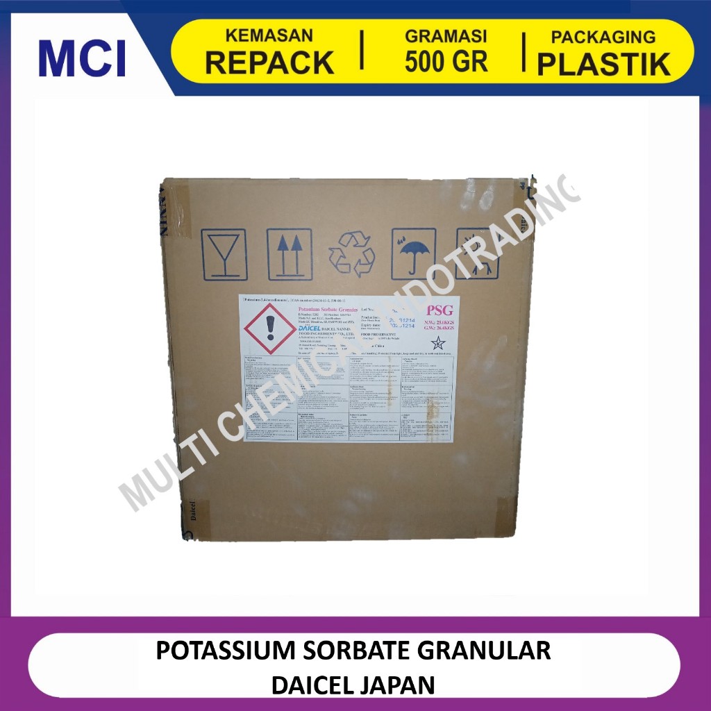 

POTASSIUM SORBATE GRANULAR DAICEL JAPAN JEPANG - REPACK 500 GR