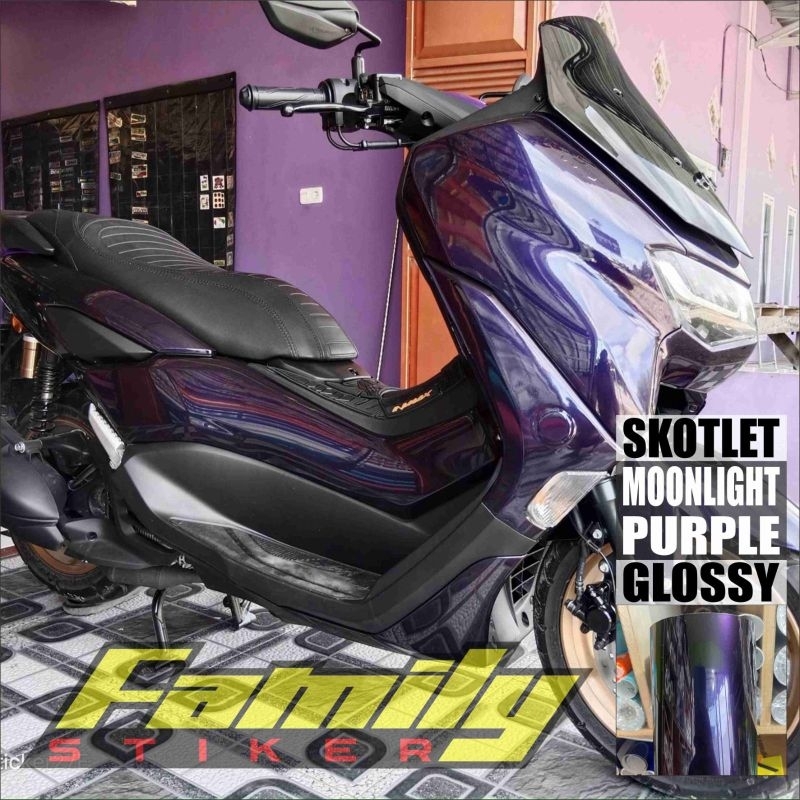 skotlet stiker monligh purple stiker skotlet motor hitam lembayung ungu