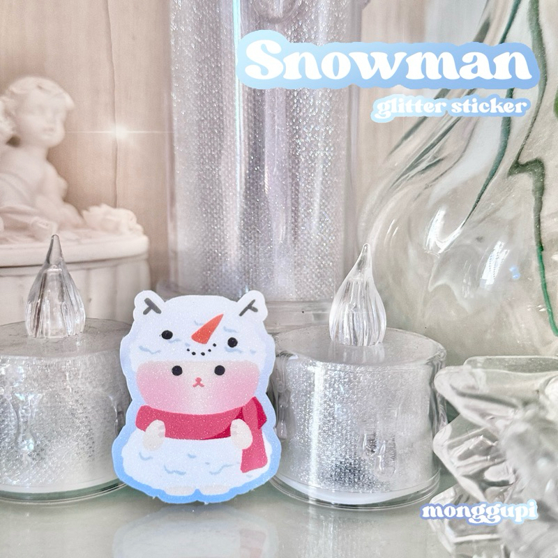 

[ monggupi ] snowman glitter sticker