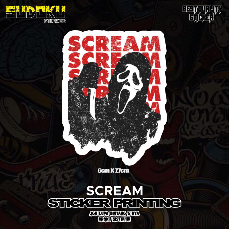 

STICKER STIKER PRINTING SCREAM GHOST STICKER BAND|STICKER HELM|STICKER TMBLR|STICKER LAPTOP