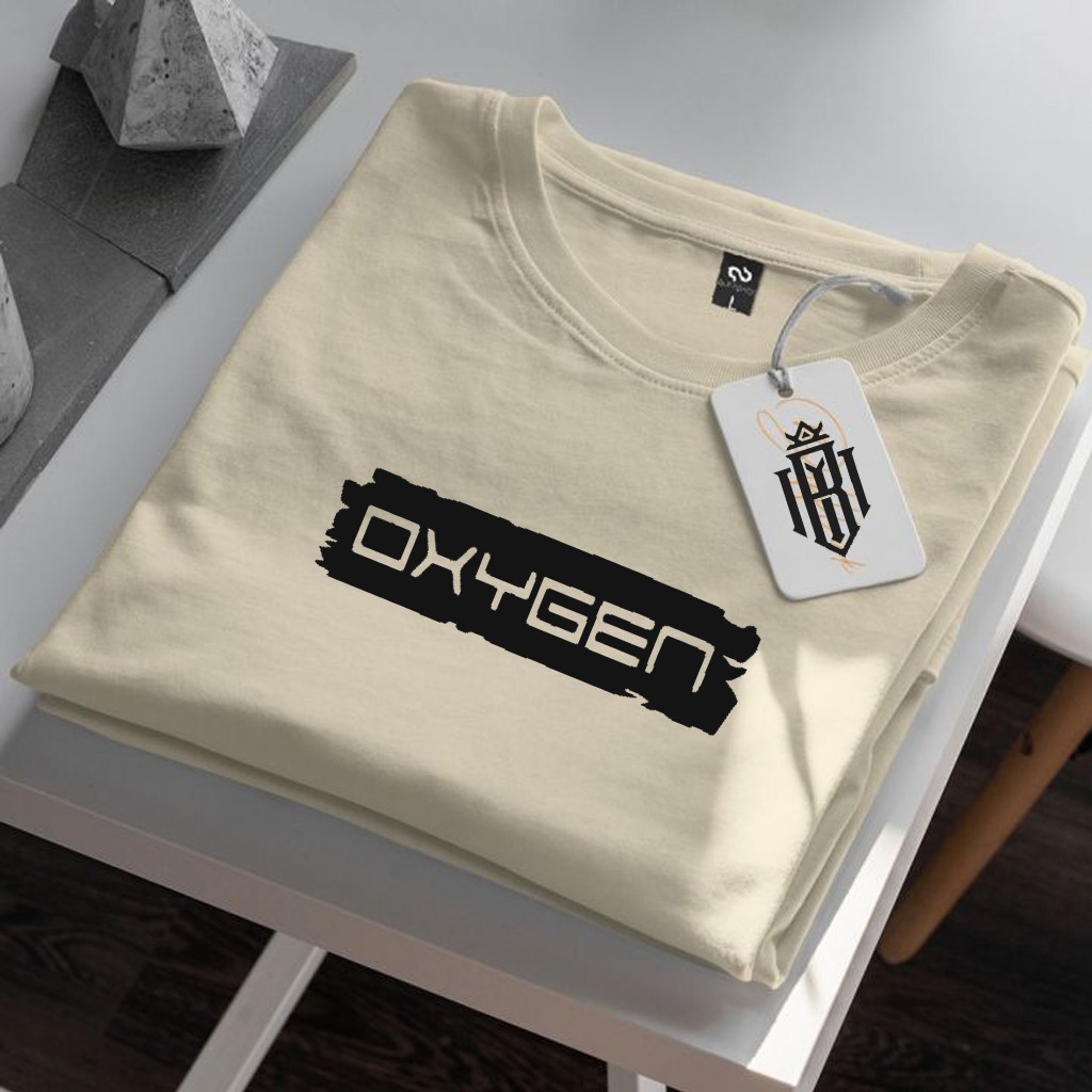 COD  Baju Kaos Distro Oxigen Blok Text Hitam Premium Quality Kaos Cotton Combed 30s Lengan Pendek T-